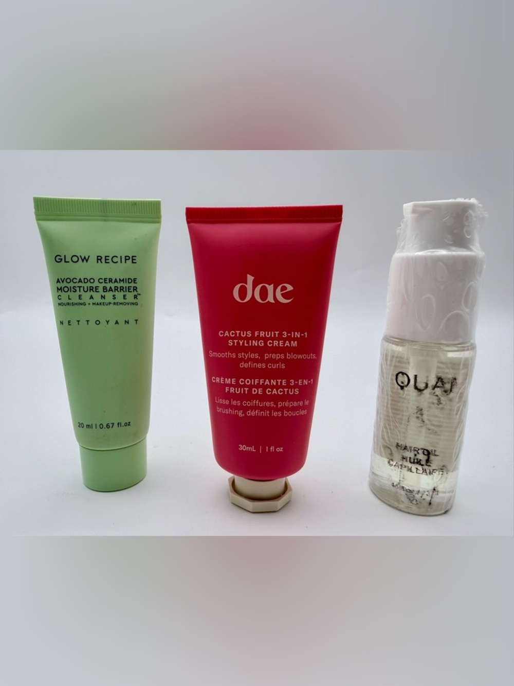 Glow Recipe + Dae + Ouai - SEALED FACE/HAIR TRAVEL SIZED BUNDLE OF 3